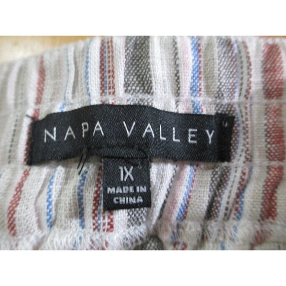 NWT Napa Valley Womens 1X Linen Blend Skort Striped ($52) - Picture 7 of 10